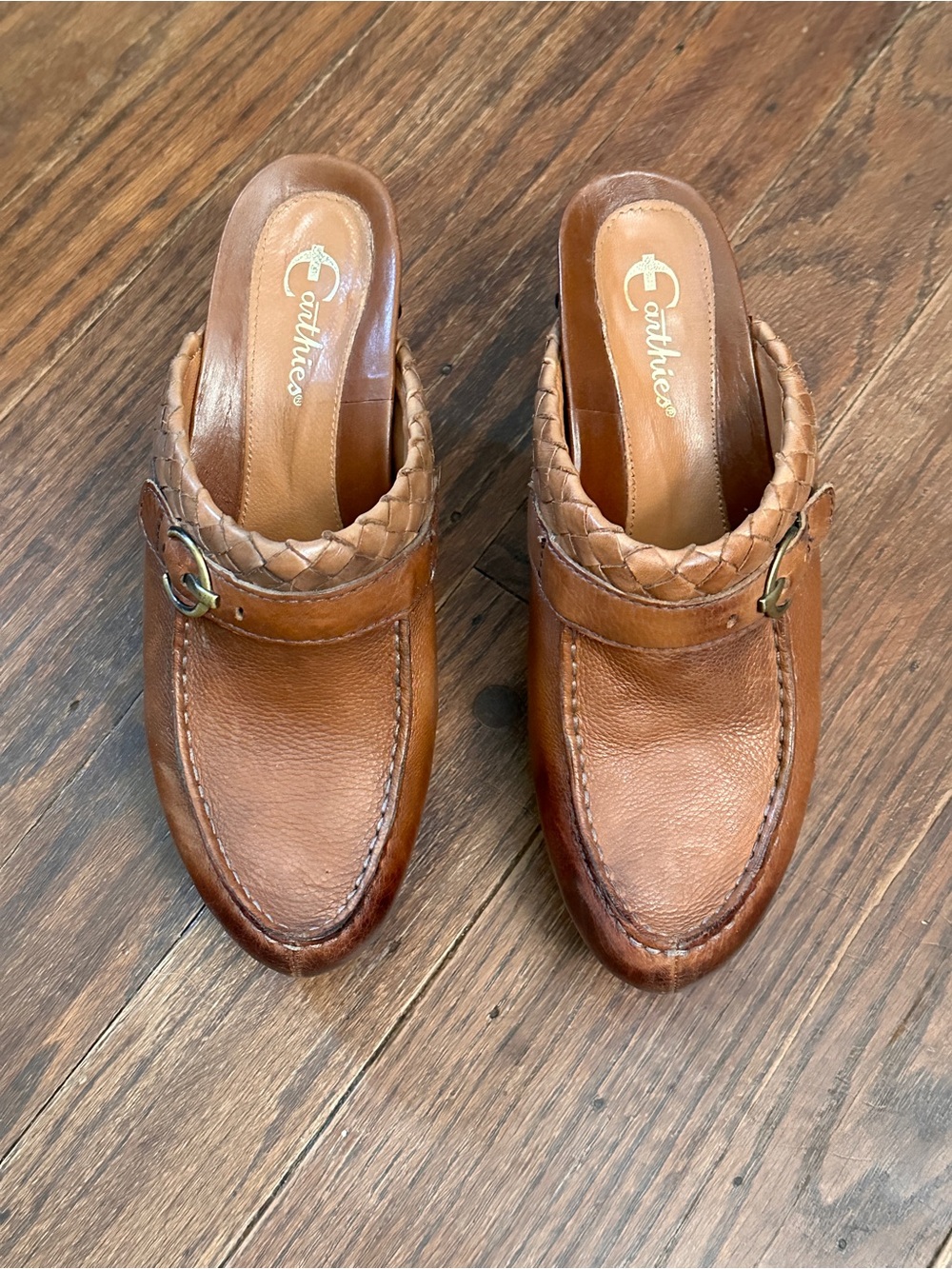 Earthies Women's Woven Leather Mule - Brown